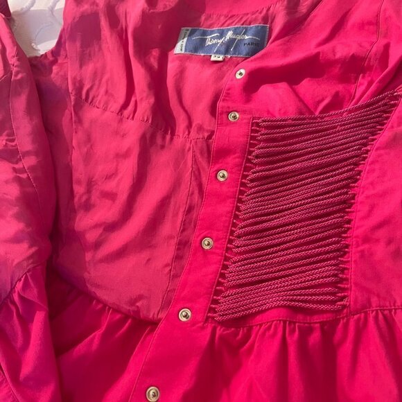 Thierry Muglar Paris France Corset Tank Dress Fuschia Pink Size 38 / SMALL Retro - Picture 3 of 11